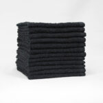 12x12 Standard Black Color Washcloths