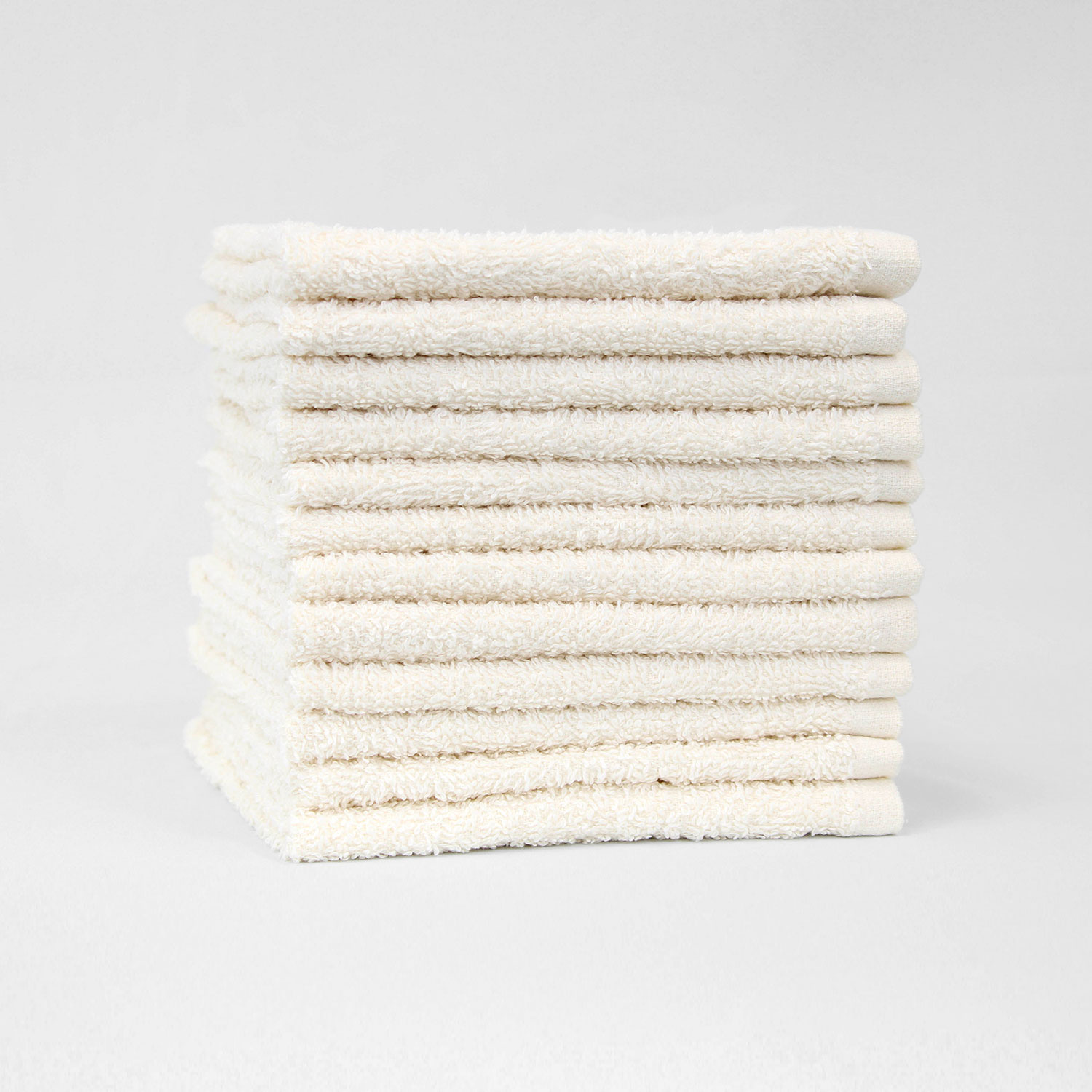 12x12 Standard Ivory Color Washcloths