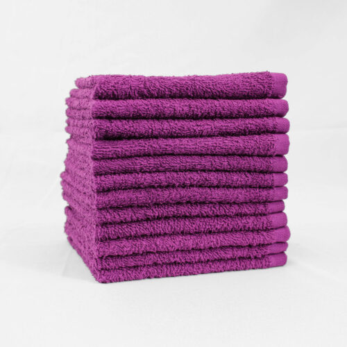 Stack of 12x12 Plum Washcloths