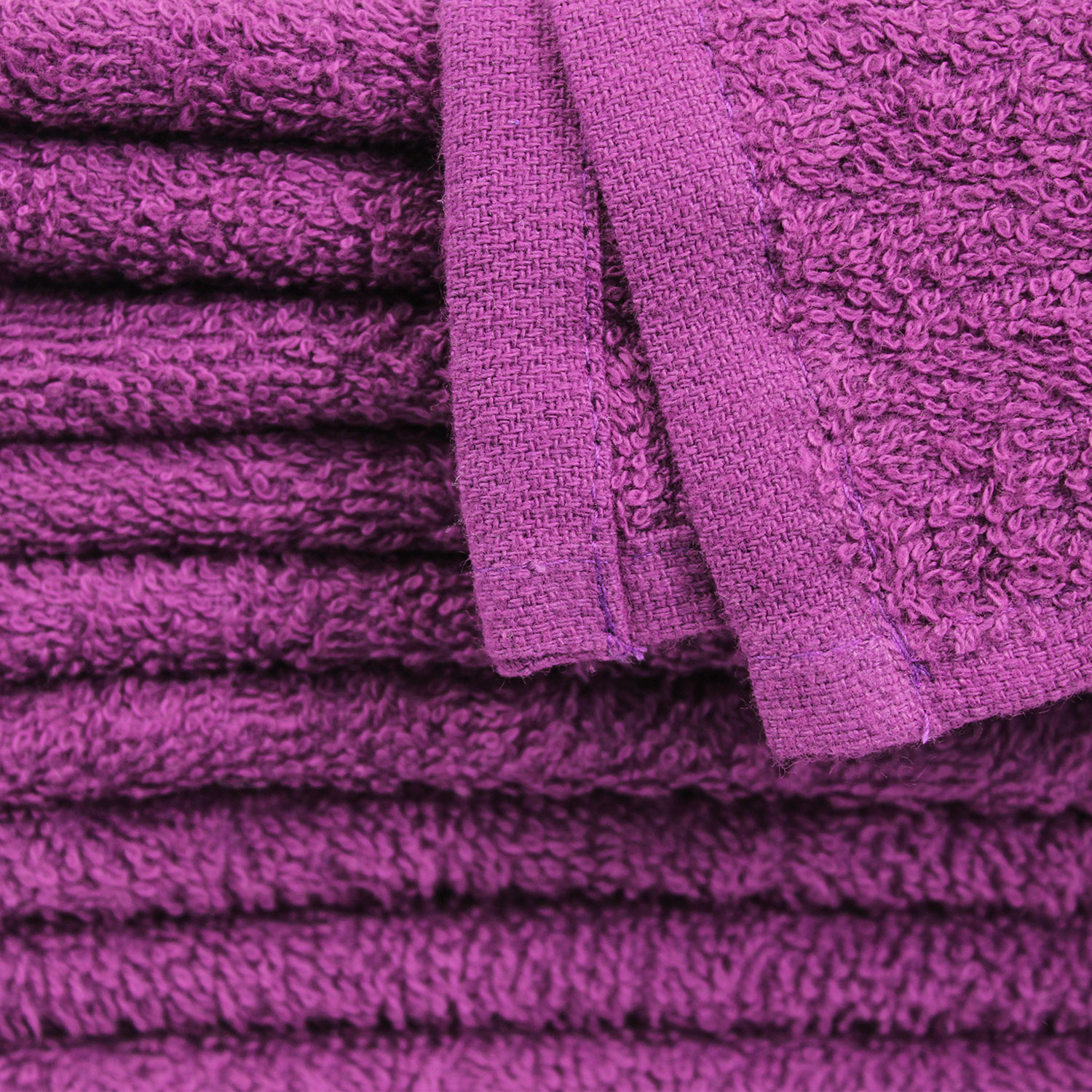 Stack of 12x12 Plum Washcloths Closeup