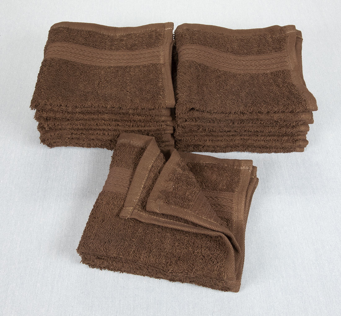 Brown Washcloths  Bulk Wholesale Brown Washcloths 12 X 12