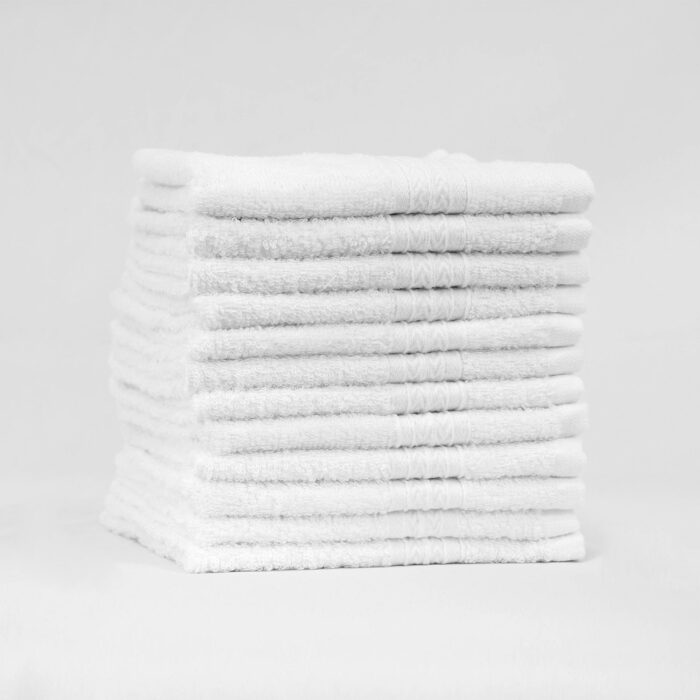 Stack of 13x13 Premium White Washcloths