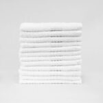 Stack of 13x13 Premium White Washcloths