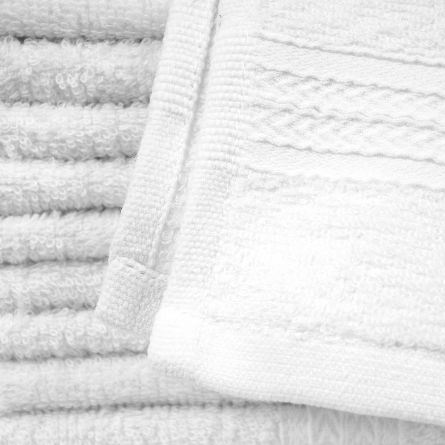 Closeup of 13x13 Premium White Washcloths