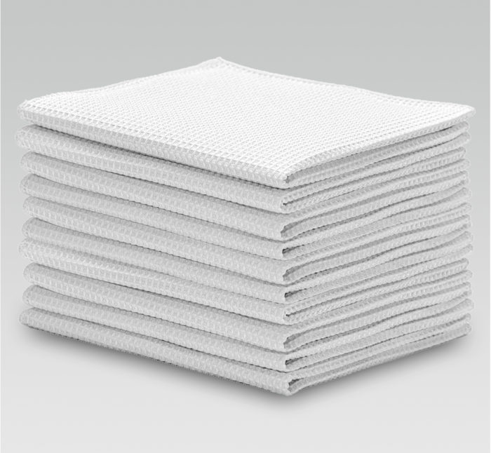 Monarch M915104W Waffle Microfiber Cloths - 16 x 16 - White 12 Pack, 1