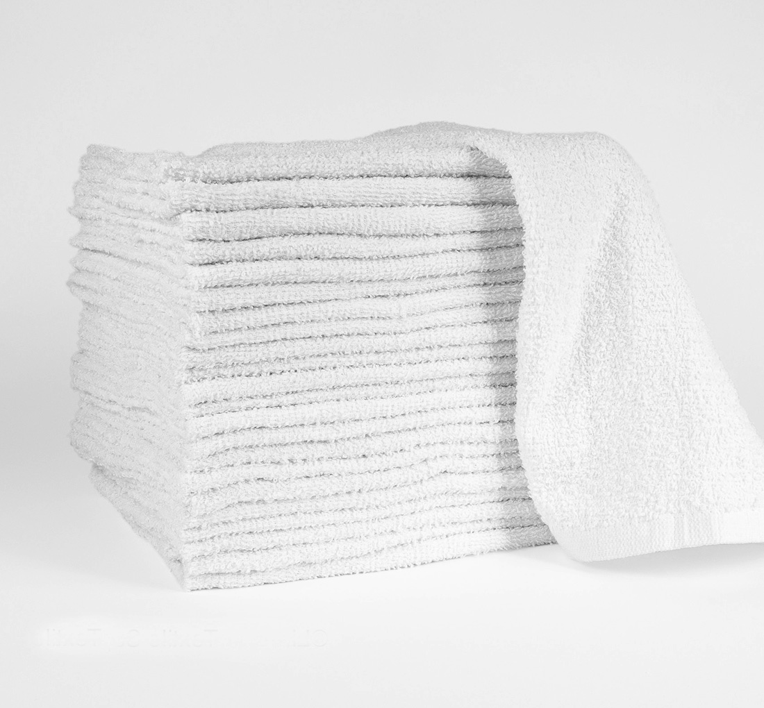 100% Cotton Bar Mop Towels, 16x19, Ribbed Terry Cloth, 24 Ct
