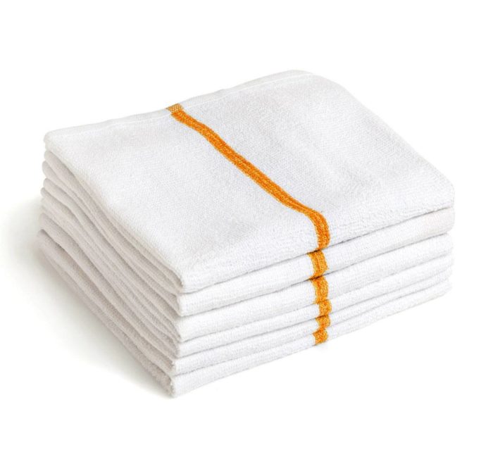 Wholesale 17 X 20 Ribbed Bar Towel White 24 Ozs (100% Cotton)