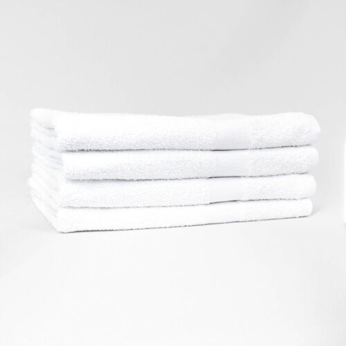 Stack of 24x48 Economy White Bath Shower Towels