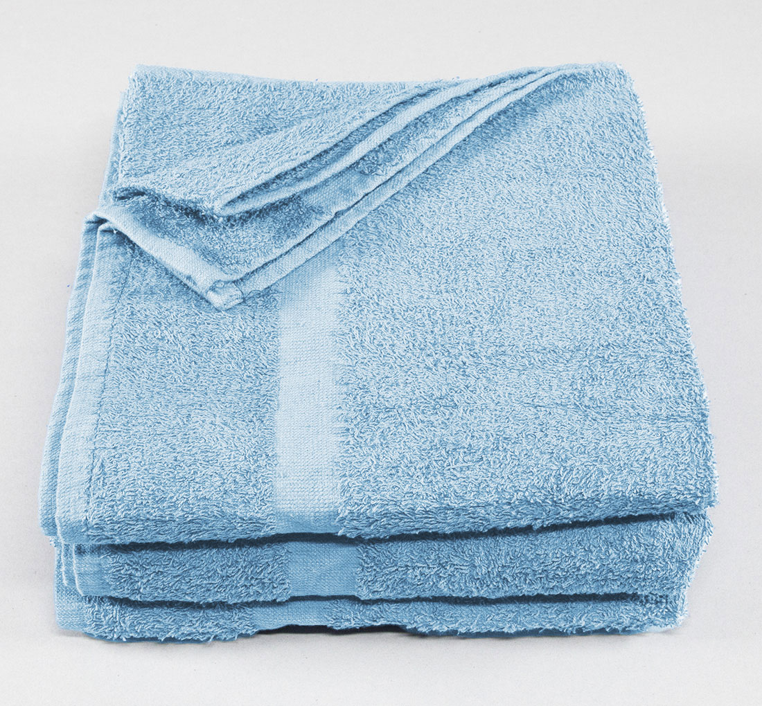 Wholesale Towels > 24x48 - Blue Center Stripe Wholesale Gym / Bath Towel  100% Cotton