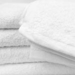 Closeup of 24x50 White Bath Towels 10.50lb