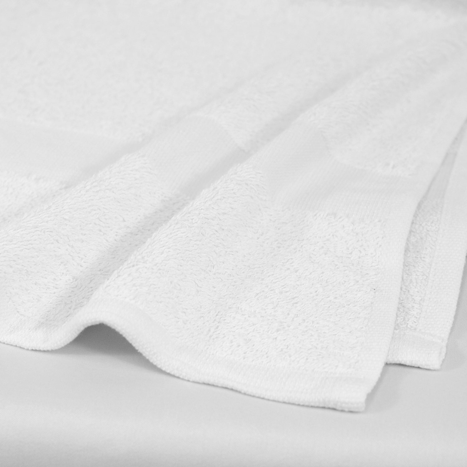 Closeup of 24x50 White Bath Towels 10.50lb