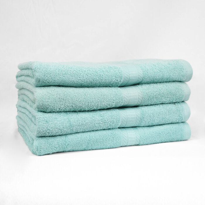 Stack of 27x52 Aqua Bath Towels