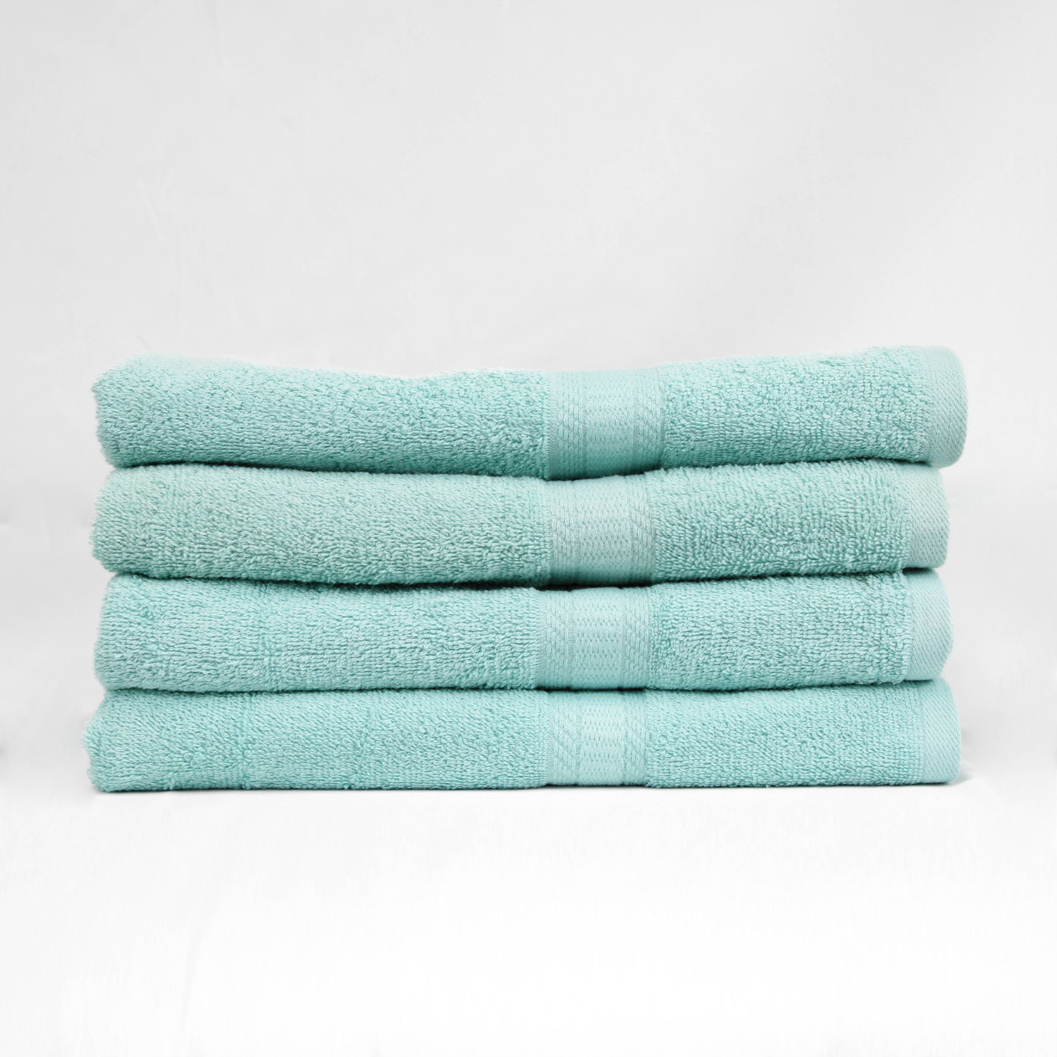 Stack of 27x52 Aqua Bath Towels