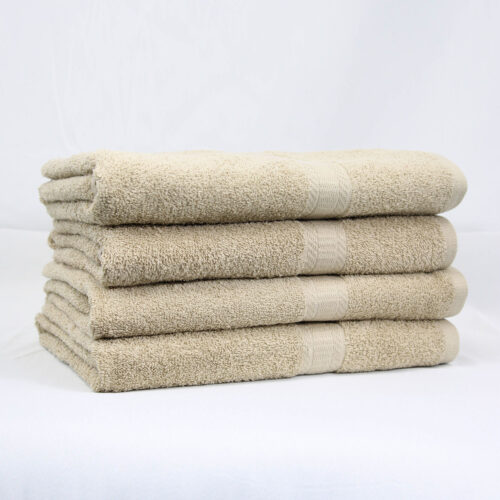 Stack of 27x52 Tan Bath Towels