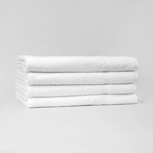 Stack of 27x52 White Bath Towels