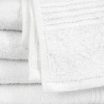 Closeup of 27x54 Premium White Bath Towels - 14lbs/dz