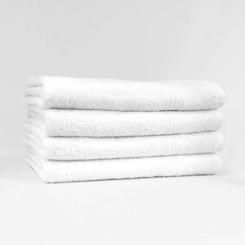 Stack of 27x54 Premium White Bath Towels