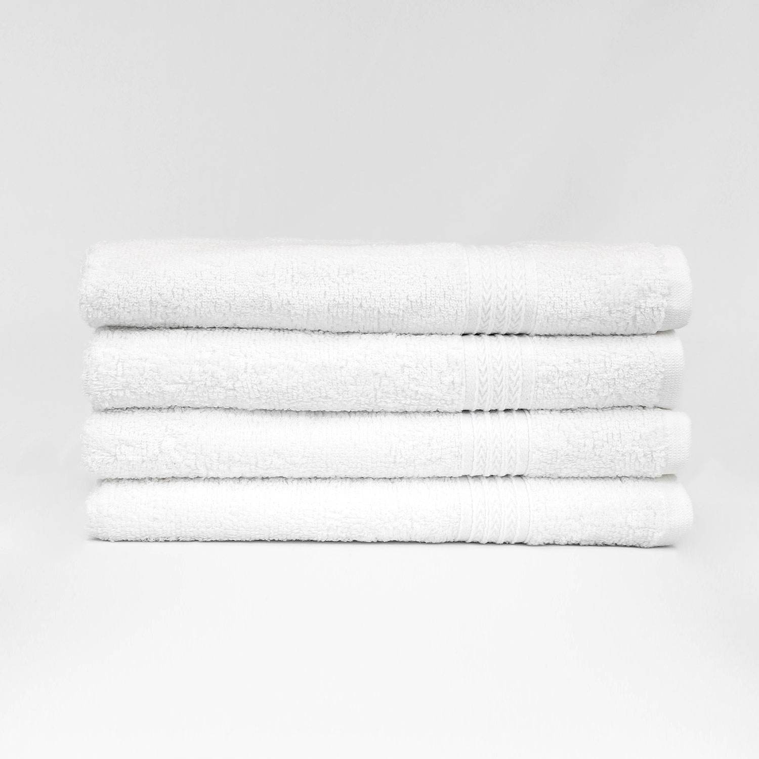 Stack of 27x54 Premium White Bath Towels