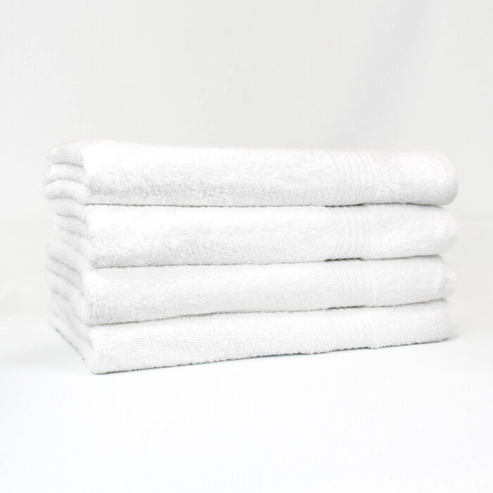 Stack of 30x60 Premium White Bath Towels