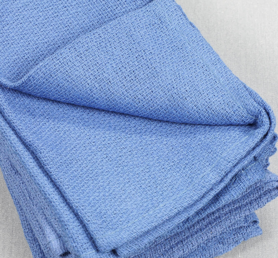 Blue Surgical Huck Towels 15 x 24, For Glass and Windows
