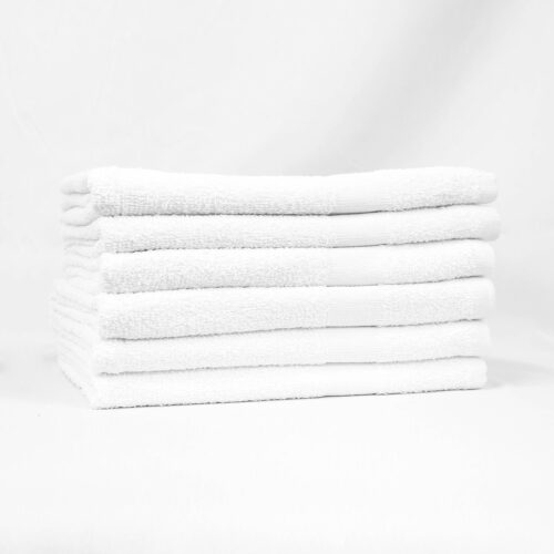 Stack of White Bath Towels 20x40 - 4.50lbs/dz