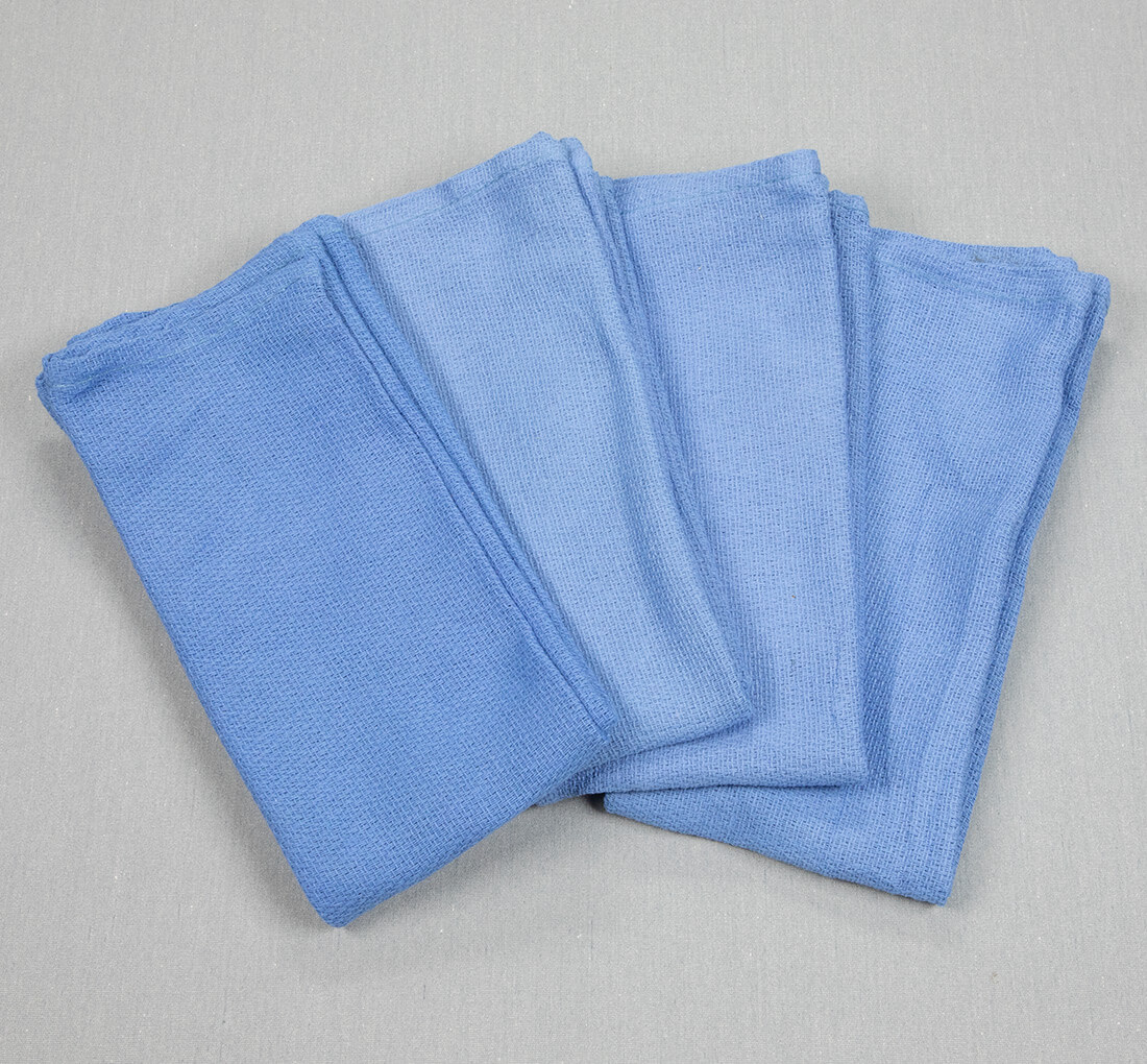 Global Industrial 670230 10 lb. Box 100% Cotton Huck Towels, Blue