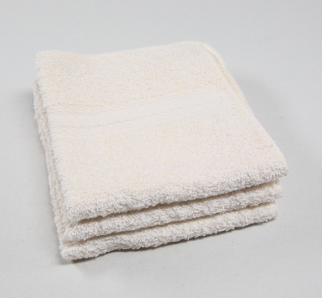 Mellanni Washcloth 12 inchx12 inch, 100% Terry Cotton, 12 Pack, Beige, Size: 12 x 12